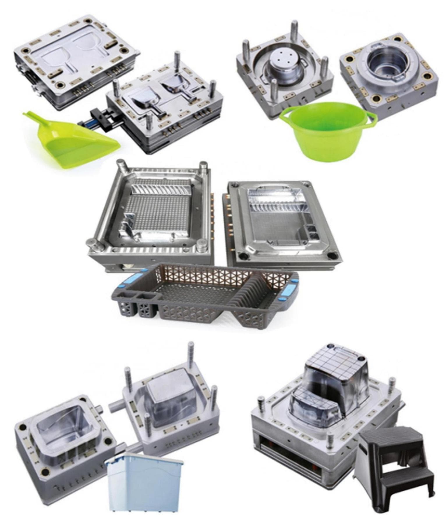 Appliance and consumer-product molds with representative plastic parts