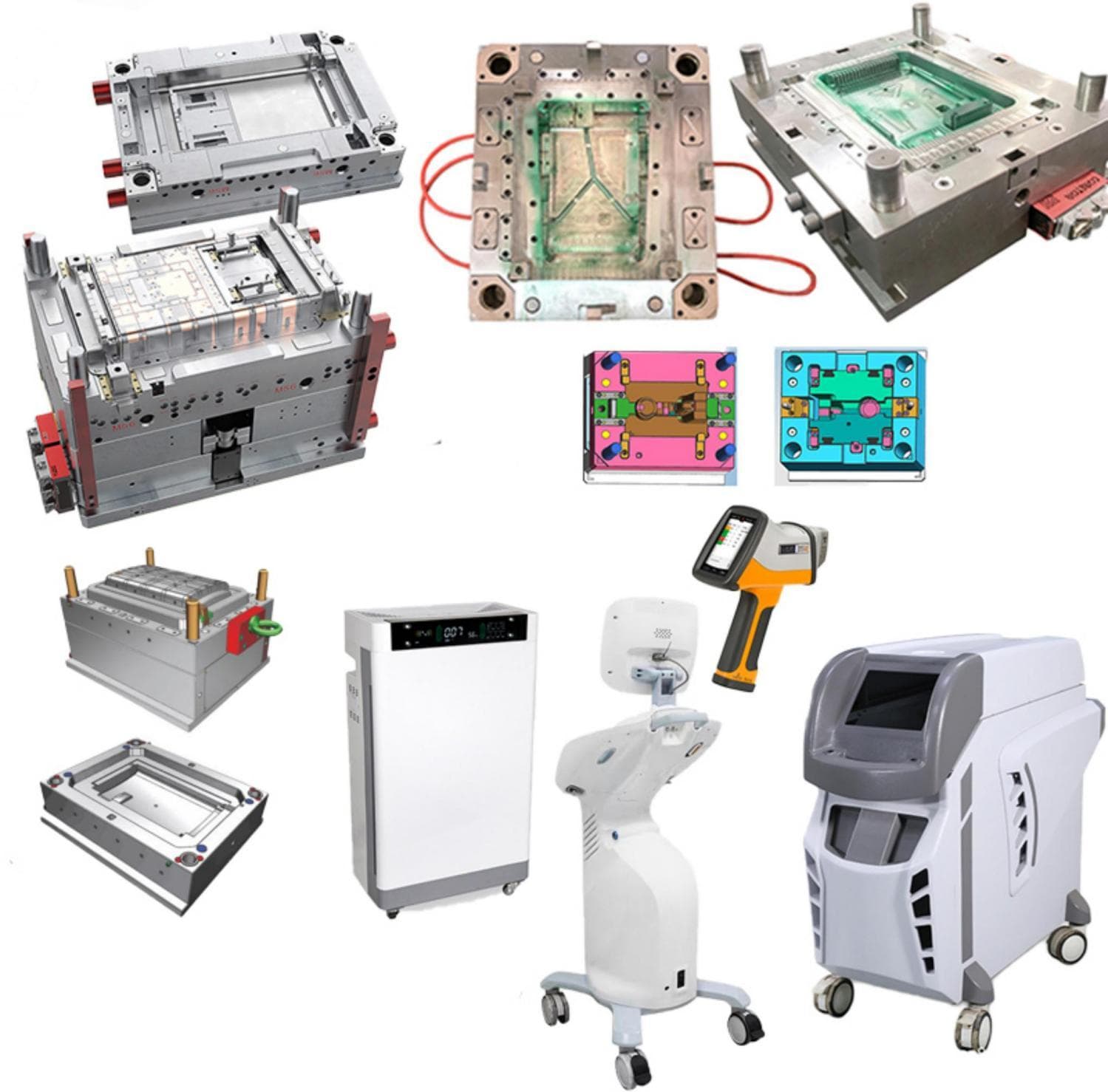 Healthcare equipment molds and plastic housings